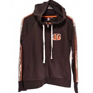 NFL Cincinnati Bengals Women's Hoodie With Sequins Size Medium
